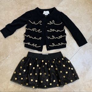 Kate Spade Girls Caridgan Skirt Set 12 mo